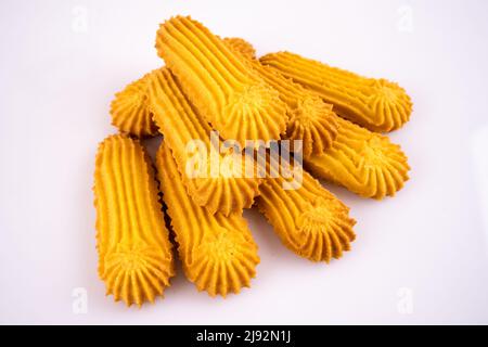 biscuits handmaded on a plate at white background Stock Photo