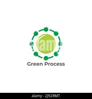 circle green process arrows natural design logo vector Stock Vector