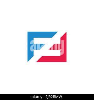 letter ft slice geometric colorful logo vector Stock Vector