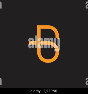 letter rb simple abstract geometric logo vector Stock Vector