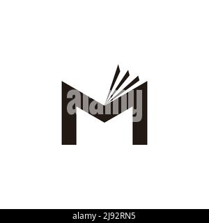letter m open book motion simple geometric logo vector Stock Vector