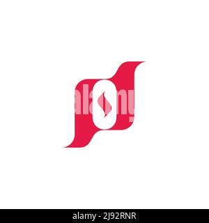 letter pd linked curves geometric logo vector Stock Vector