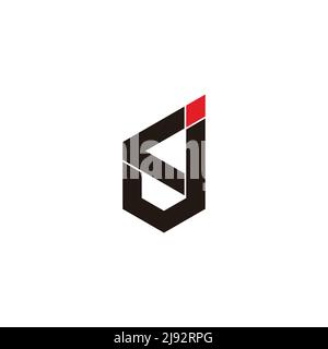 letter cj simple linked geometric line logo vector Stock Vector