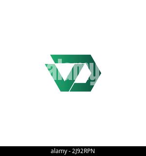 letter vd simple geometric motion gradient logo vector Stock Vector