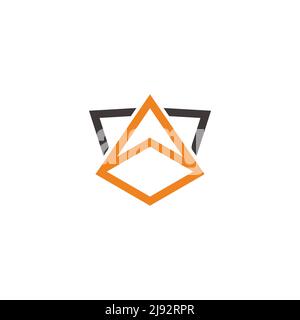 prism arrow simple geometric polygon logo vector Stock Vector