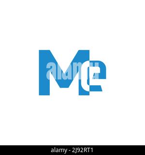 letter me simple geometric negative space logo vector Stock Vector