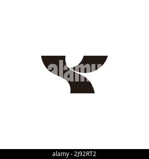 letter y simple curves ribbon paper design logo vector Stock Vector
