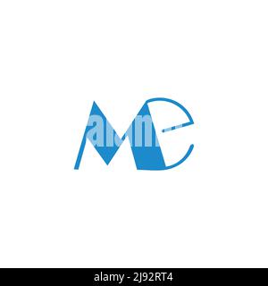 letter me em simple linked simple logo vector Stock Vector