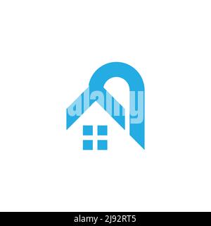 abstract pipe home shape water treatment symbol vector Stock Vector