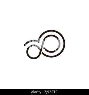 letter dp abstract loop circle cloud shape logo vector Stock Vector