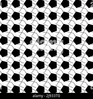 Abstract Seamless Pattern. Seamless Pattern with Polygons. black and white Pattern. Stock Photo
