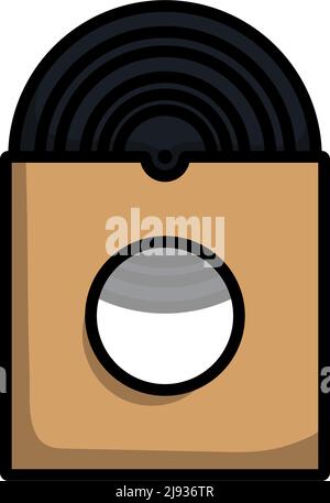 Vinyl Record In Envelope Icon. Editable Bold Outline With Color Fill Design. Vector Illustration. Stock Vector