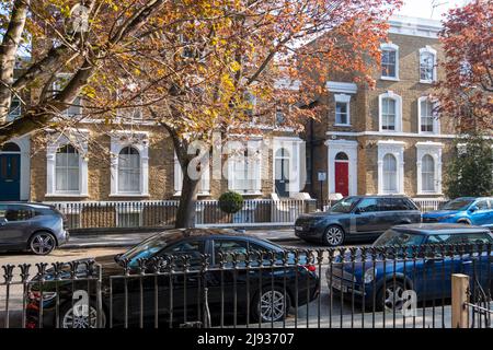 Shuttered windows in London Islington, UK Stock Photo