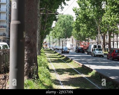 TURIN, ITALY - CIRCA MAY 2022: tramway public transport Stock Photo