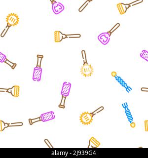 Bartender Accessory Vector Seamless Pattern Stock Vector