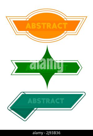 Set of ribbon with Abstract text. Banner template. Label sticker. Sign. Stock Vector
