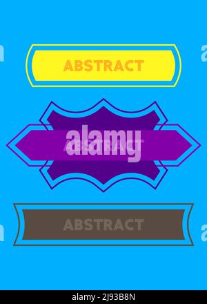 Set of ribbon with Abstract text. Banner template. Label sticker. Sign. Stock Vector