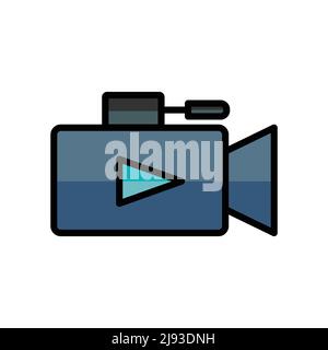 Video camera icon vector. Recording. Filled line icon style. simple design editable. Design simple illustration Stock Vector