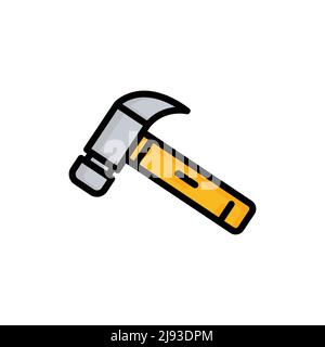 Hammer icon vector. Repair. Filled line icon style. simple design editable. Design simple illustration Stock Vector