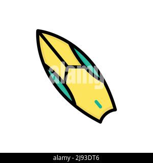 Surfboard icon vector. Sports, hobbies, leisure, summer. Filled line icon style. simple design editable. Design simple illustration Stock Vector