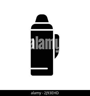 Hot water thermos icon vector. Hot drink. Solid icon style, glyph. simple design editable. Design simple illustration Stock Vector