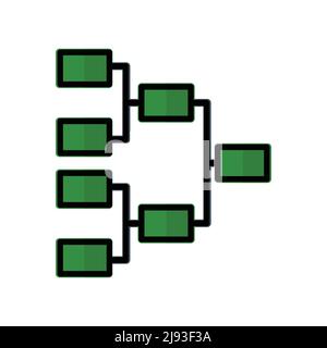 Tournament bracket icon vector. suitable for football symbol, sport. Filled line icon style. simple design editable. Design simple illustration Stock Vector