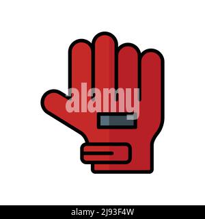 Soccer goalkeeper gloves icon vector. suitable for football symbol, sport. Filled line icon style. simple design editable. Design simple illustration Stock Vector