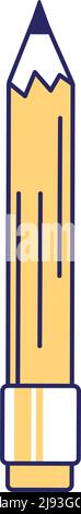 Pencil semi flat color vector element Stock Vector