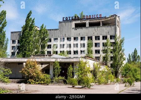 Prypiat, Kyiv Oblast, Ukraine. 19th May, 2022. Abandoned building in Prypiat as a result of the disaster at the Chernobyl nuclear power plant. (Credit Image: © Michael Brochstein/ZUMA Press Wire) Stock Photo