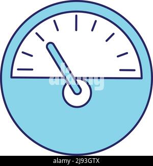 Speedometer semi flat color vector element Stock Vector