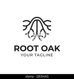 Logo vector design Abstract tree roots or branches. Symbol icon template Stock Vector