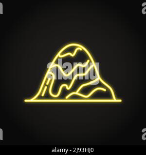 Sloping hill icon in thin line style. Low mountain symbol. Vector ...
