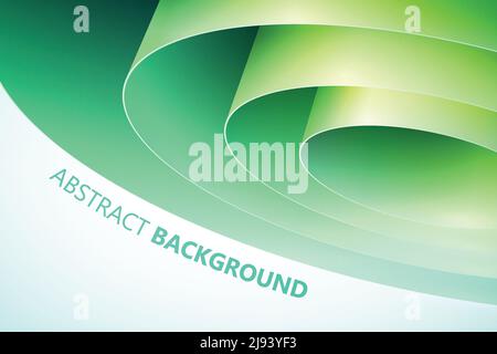 Decorative abstract template with green rolled wrapping paper on white background vector illustration Stock Vector