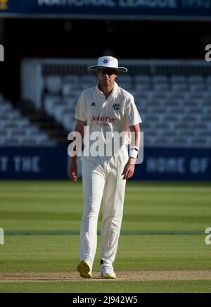 England and Nottinghamshire fast bowler Stuart Broad at Lords on Day 3 of Nottinghamshire v Middlesex. Stock Photo