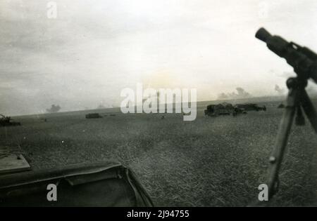 WWII WW2 german soldiers invades URSS - 5 july 1943, wehrmacht - Operation Barbarossa - offensive in Belgorod, Russia Stock Photo