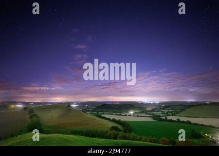 Comet Neowise over Cadbury Castle, Somerset, England, UK