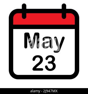 Calendar icon with twenty third may, vector illustration Stock Vector