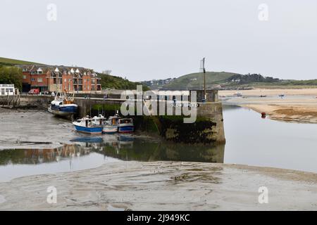 Padstow Harbour with Boats and People Cornwall England uk Stock Photo