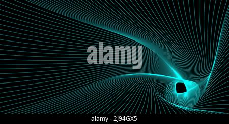 Modern abstract waves or wire background using as header or backgrop, vector illustration Stock Vector