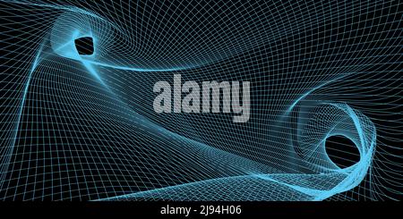 Modern abstract waves or wire background using as header or backgrop, vector illustration Stock Vector