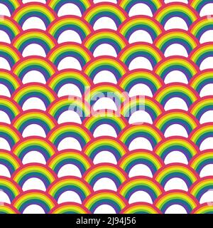 Abstract colorful seamless pattern with rainbow colors, vibrant background, great for textiles, wrapping, banners, wallpapers - vector design Stock Vector