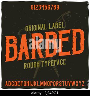 Barbed Wire Vector Font - Type - Alphabet. Capital and Lowercase ...