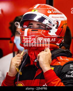 Barcelona, Spain. 20th May, 2022. BARCELONA - Charles Leclerc (Ferrari) during the 1st free practice session ahead of the F1 Grand Prix of Spain at Circuit de Barcelona-Catalunya on May 20, 2022 in Barcelona, Spain. REMKO DE WAAL Credit: ANP/Alamy Live News Stock Photo