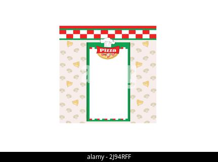 Pizza Menu Template, Vintage Card with space for your text Stock Vector