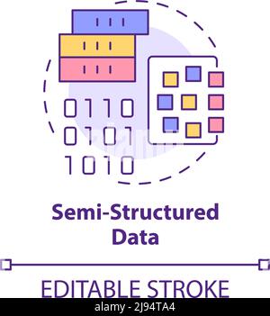 Semi-structured data concept icon Stock Vector