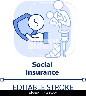 Social insurance light blue concept icon Stock Vector