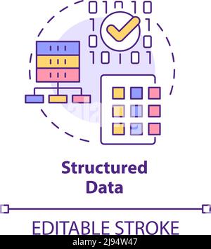 Structured data concept icon Stock Vector