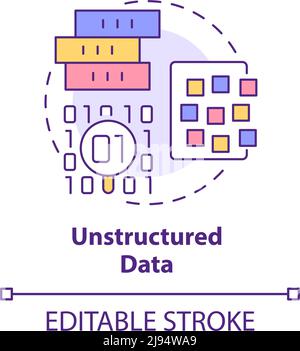 Unstructured data concept icon Stock Vector