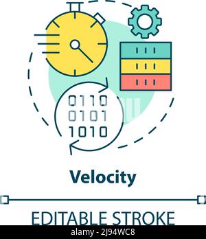 velocity vector icon Linear icon. Editable stroked line Stock Vector ...