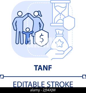 TANF light blue concept icon Stock Vector